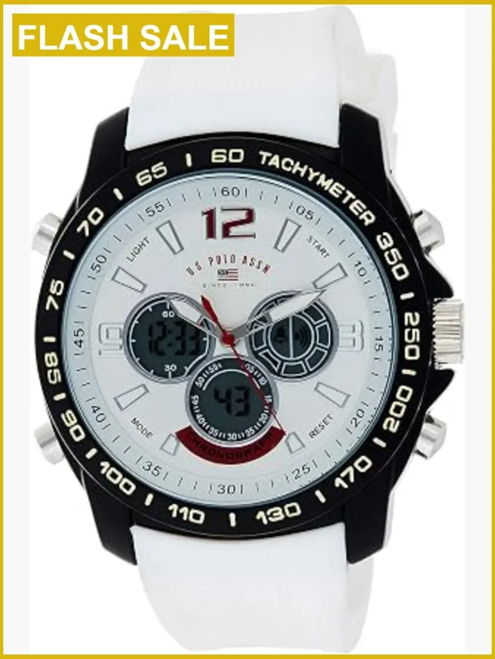 Men's Chronograph Sport Watch Ana-Digital Silicone Strap